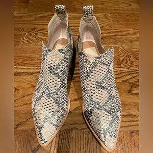 Dolce Vita Perforated Snake Print Bootie - Size 9.5